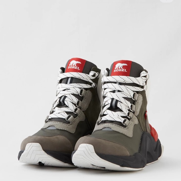 Sorel Shoes - Sorel Kinetic Rnegd Conquest Olive Green Weatherproof Boots Size 9